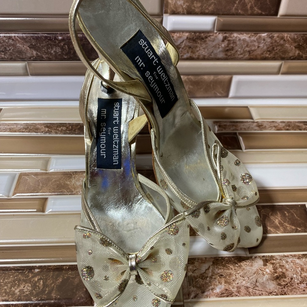 Stewart Wiseman Dress heels with bow on the tow - Picture 1 of 8